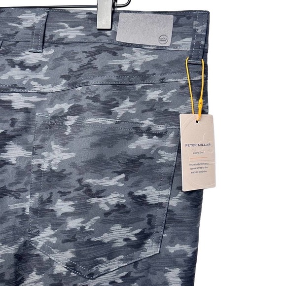 Peter Millar Crown Sport EB66 Performance Stretch 34x32 Iron Grey Camo Pants - Picture 5 of 16